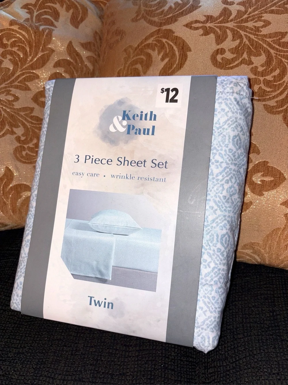 Keith & Paul White & Blue 3 Piece Bedding Sheet Set